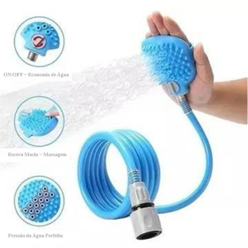 Pet Silicone Hose Massager Glove For Bath Dogs and Cats